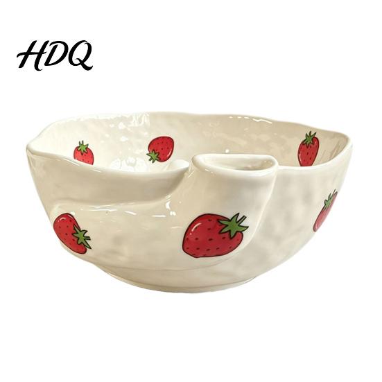 Sophisticated Ceramic Kitchen Decor Berry Washing Bowl with Drainage Holes Fruit Multi Functional Basin Rinse Basin Colander for Fresh Berries