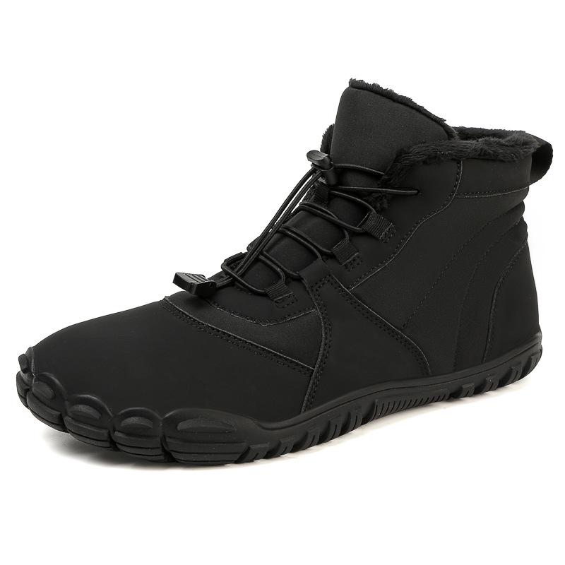 Men's and Women's Non-slip Five-finger Cotton Snow Boots with Thick Velvet Lining.