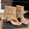 Fashion Fashion Open Toe Ladies Heels Sandals Boots Female Slip On Footwear Flock Women Heeled Sandals Ankle Booties Shoes Flip Flops