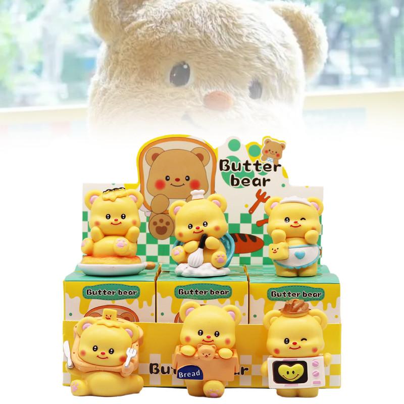 Adorable Creamy Bear Figurine Creative Blind Box Collection Cute Dessert Themed Decoration 6.5cm Pvc