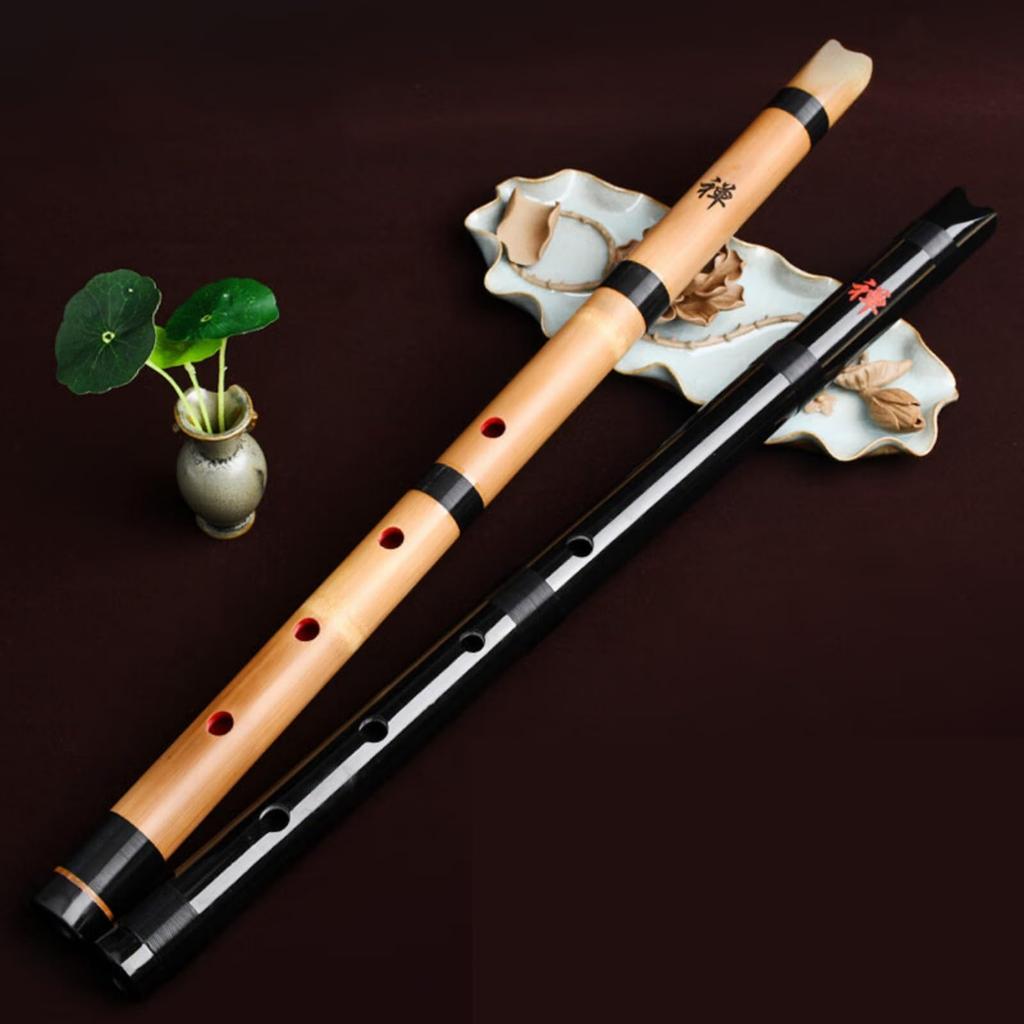 Jinchuan Shakuhachi (Japanese bamboo flute) for Beginners, Made of Madake and Shirotake bamboo, Plain BlackShito color, Easy to produce sound,