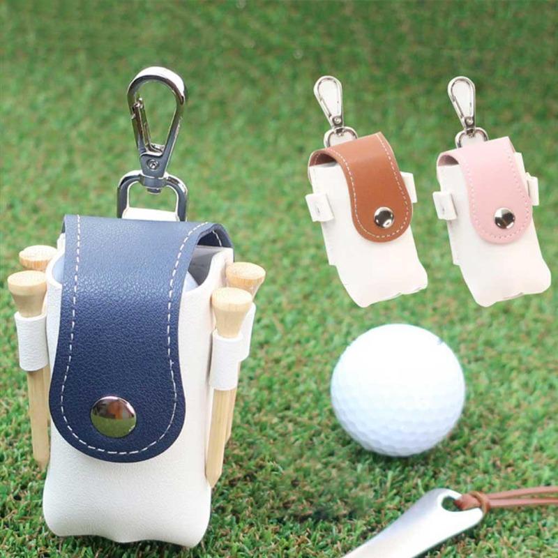 1PC Mini Bag PU Leather Waist Hanging Golf Ping Pong Storage Bag Men's Belt Bag Sports Accessories.