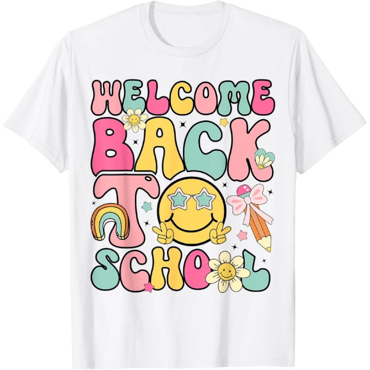 Retro Groovy Welcome Back to School Teacher Appreciation T-Shirt XXXXXL белый