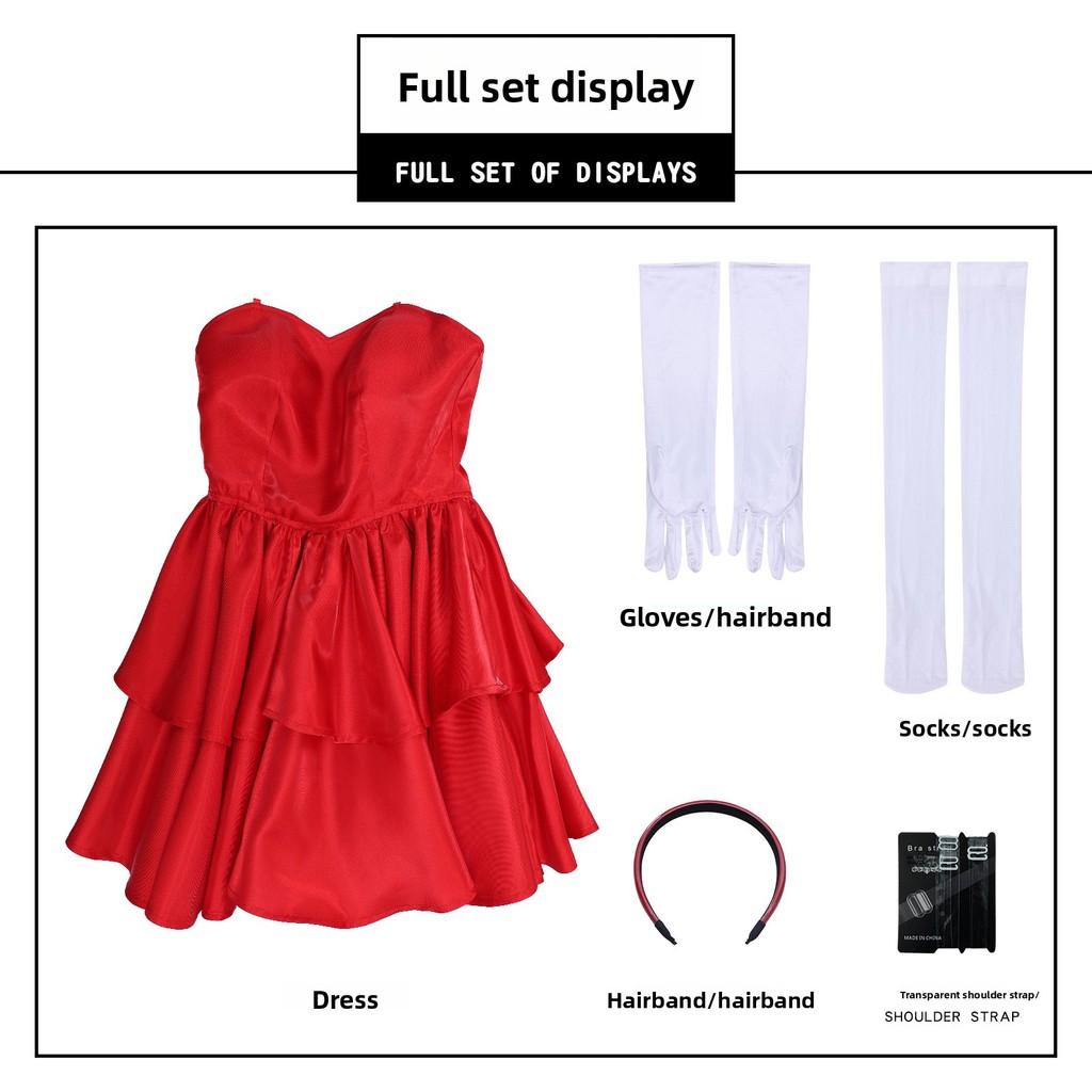 

Perfect Blue Kirigoe Mima Cosplay Costume Red Dress With Silk Material For Halloween Anime Fans S