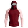 Maglia da Uomo a Maniche Lunghe con Cappuccio, Prestazioni Elevate, Mascherina Integrata e Maniche Raglan per Attività all'Aperto, Abbigliamento Sportivo