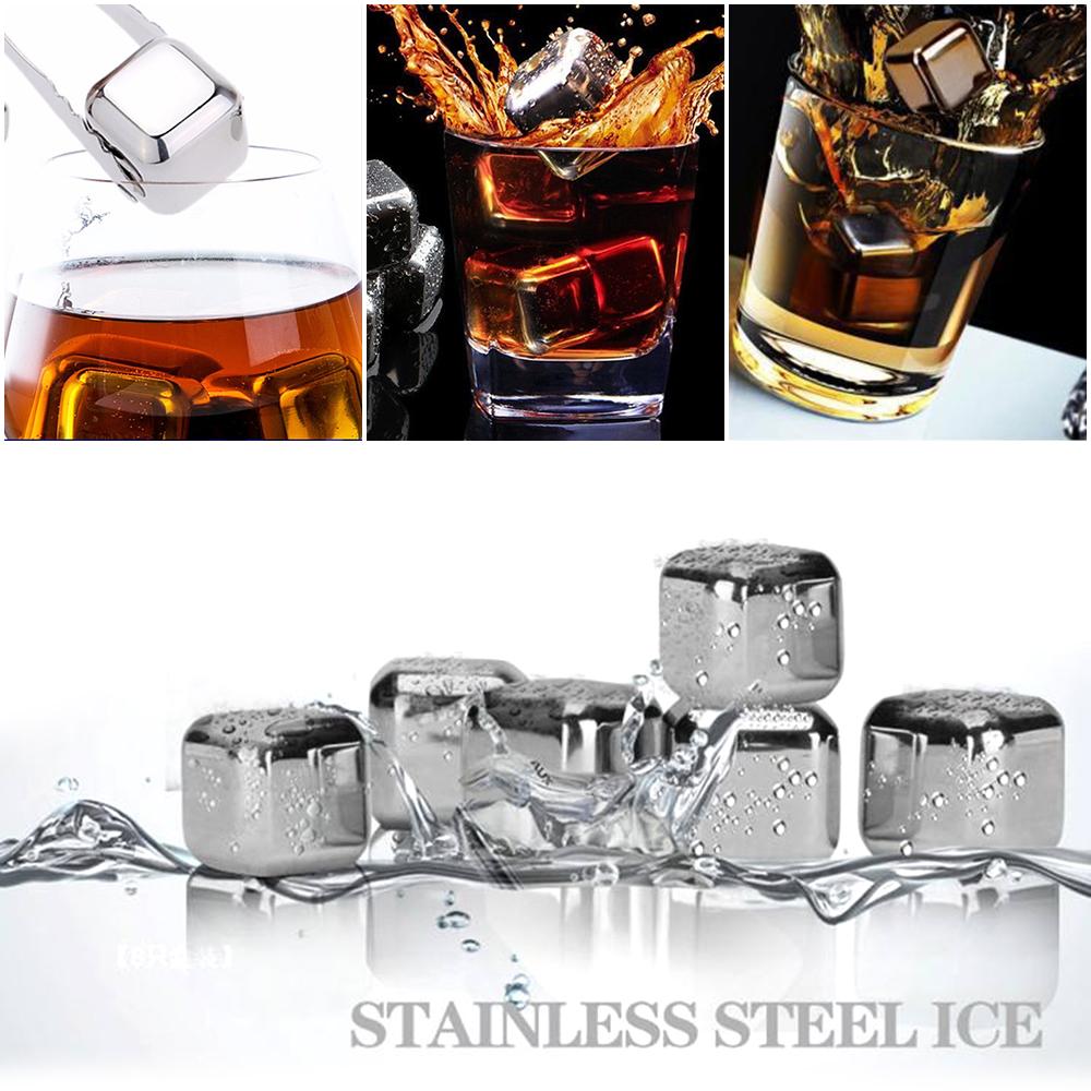 Stainless Rocks Whisky Stones Cubes Set Reusable Chilling Stones For Whiskey Wine Cooling Chilling Party Bar Tool