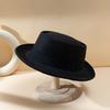 Dome Monochrome Patch British Retro New Woolen Top Hat Versatile Casual Couple Tide Winter Classic Flat-brimmed Hat