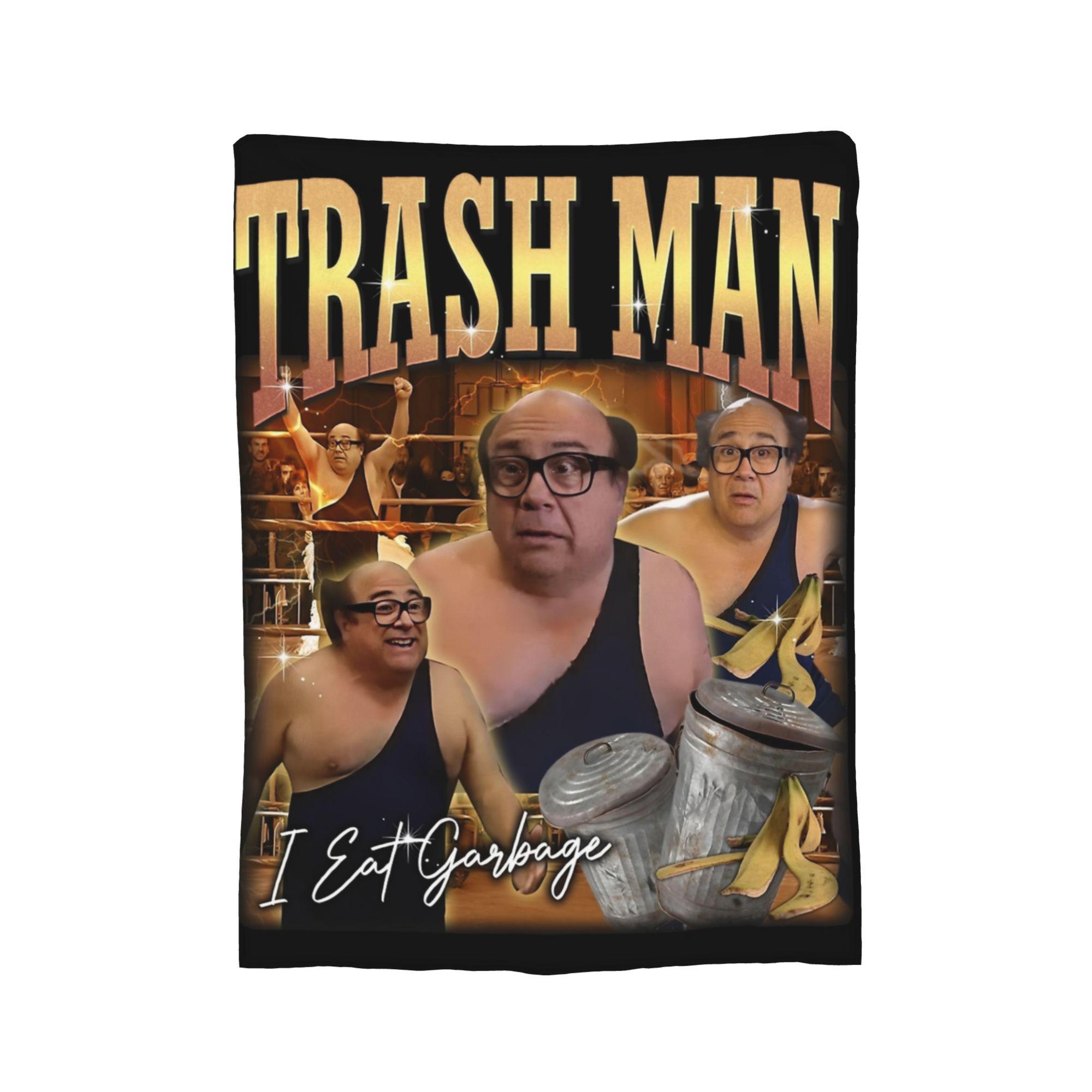 

Trash Man I Eat Garbage Blankets Flannel Spring Autumn Breathable Lightweight Throw Blankets for Bed Travel Bedding Throws 75x90cm