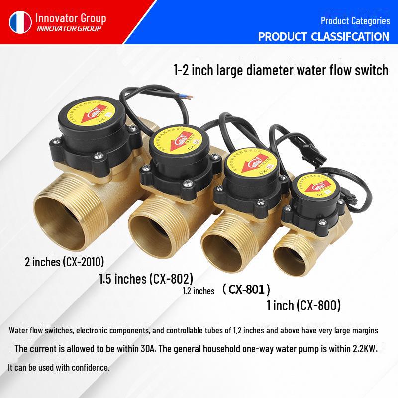 1-Inch Water Flow Sensor Switch for Household Hot and Cold Water Booster Pump Controller