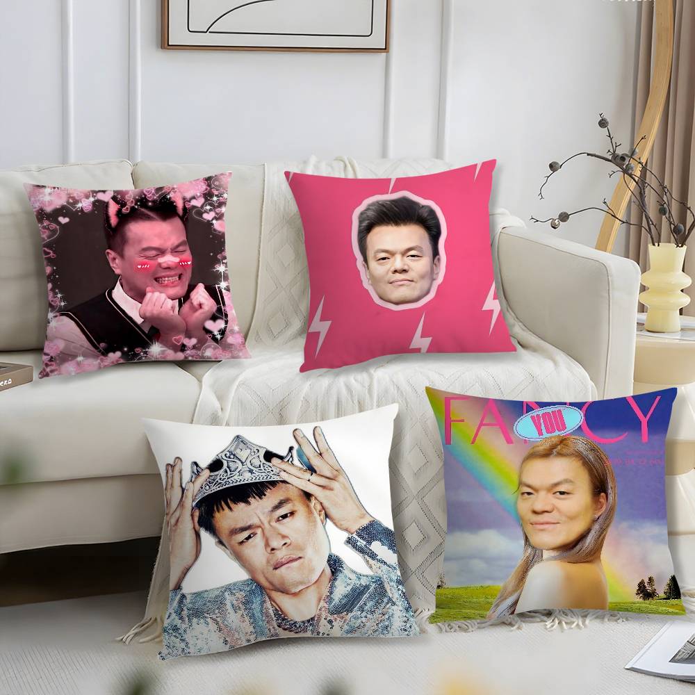 Funny J-Jyp Meme Pillow Case Office Sofa Dorm Chair Back Short Plush Double-Sided Printing Home Cushion Cover