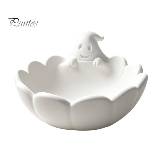 Trendy Desk Accessories Ghost Petal Tray, 3D Printed Cute Spooky Organizer for Small Vanity Items, Cartoon Jewelry Ring And Earring Holder,