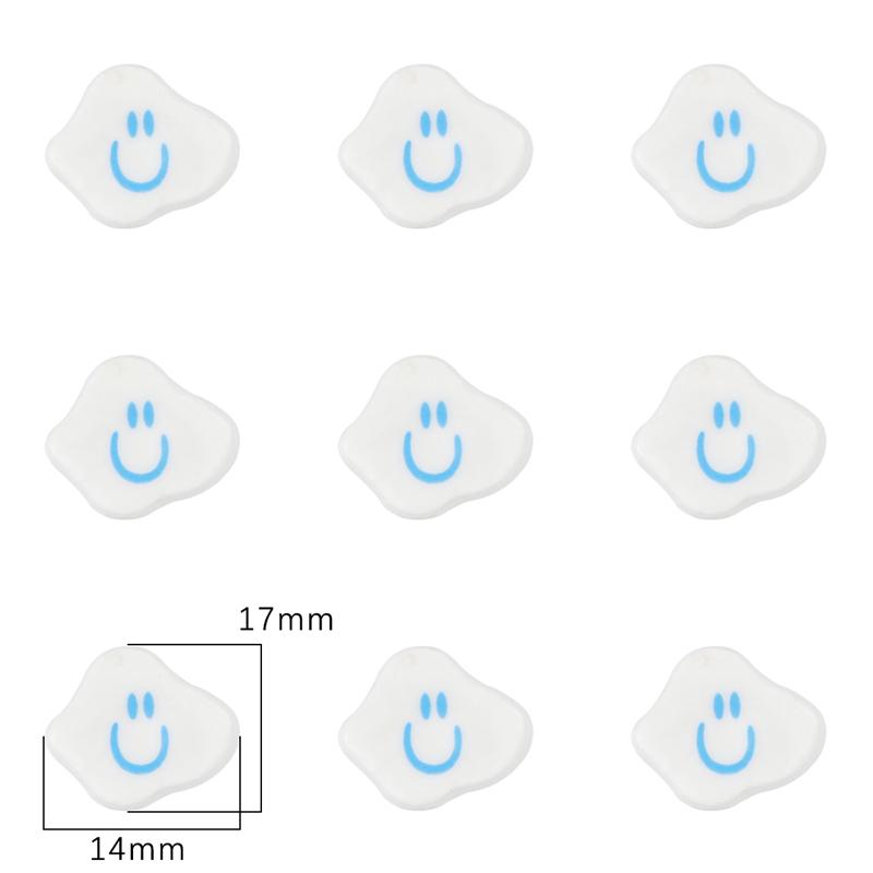 5pcs/Bag Smile Beads Ceramic Porcelain Clouds Hearts Stars Round Beads Charm For DIY Bracelet Jewelry Making Accessories