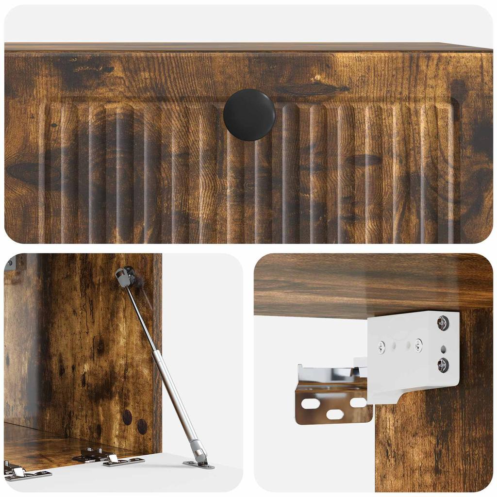 Wall Mounted TV Cabinet Smoked Oak 59.5 x 41 x 30 cm