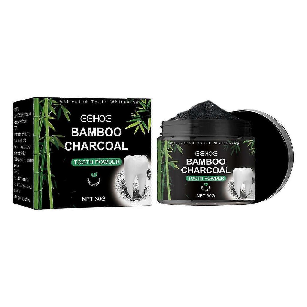 Eelhoe bamboo charcoal tooth powder cleans oral odor, stains and dirt, freshens breath and whitens teeth. it - cleaning tooth powder for for daily ski
