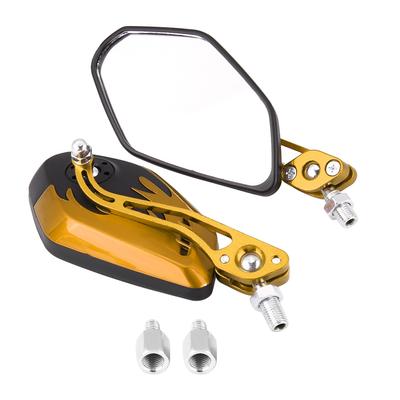 1 paar Roller Aluminium Flamme Muster Seite Rückspiegel für M8M10 Universal Motorrad