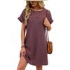Spring/Summer Lace Splicing Loose Short Sleeve Dress New Solid Color Sweet A-line Dresses Round Neck Elegant Solid Color Casual Simple Party Clothing