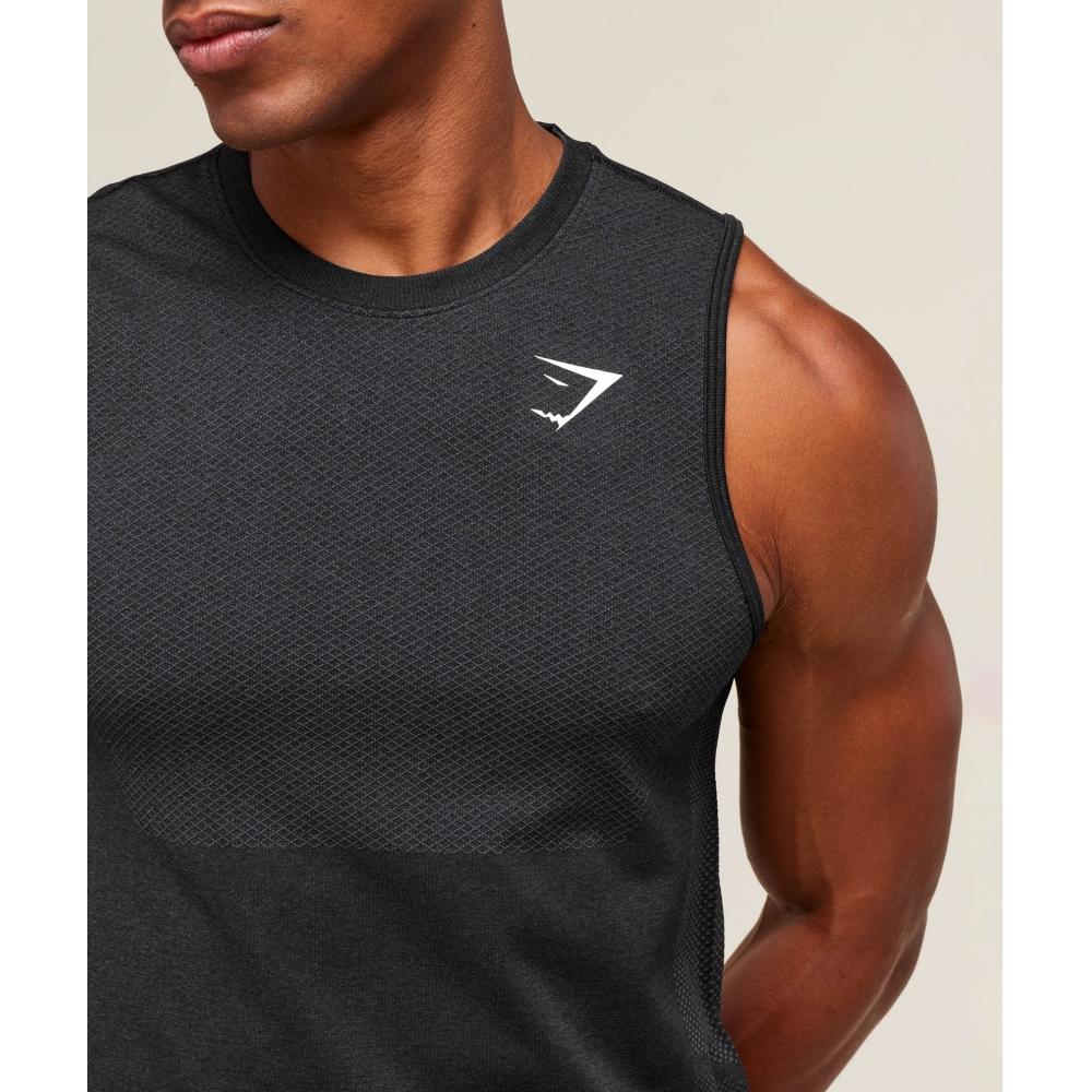 Gymshark Vital Seamless Tank Black Silhouette Grey A2b4y Bbmw