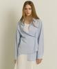OSTKAKA Asymmetrical Button Fastening Shirt Sky Blue