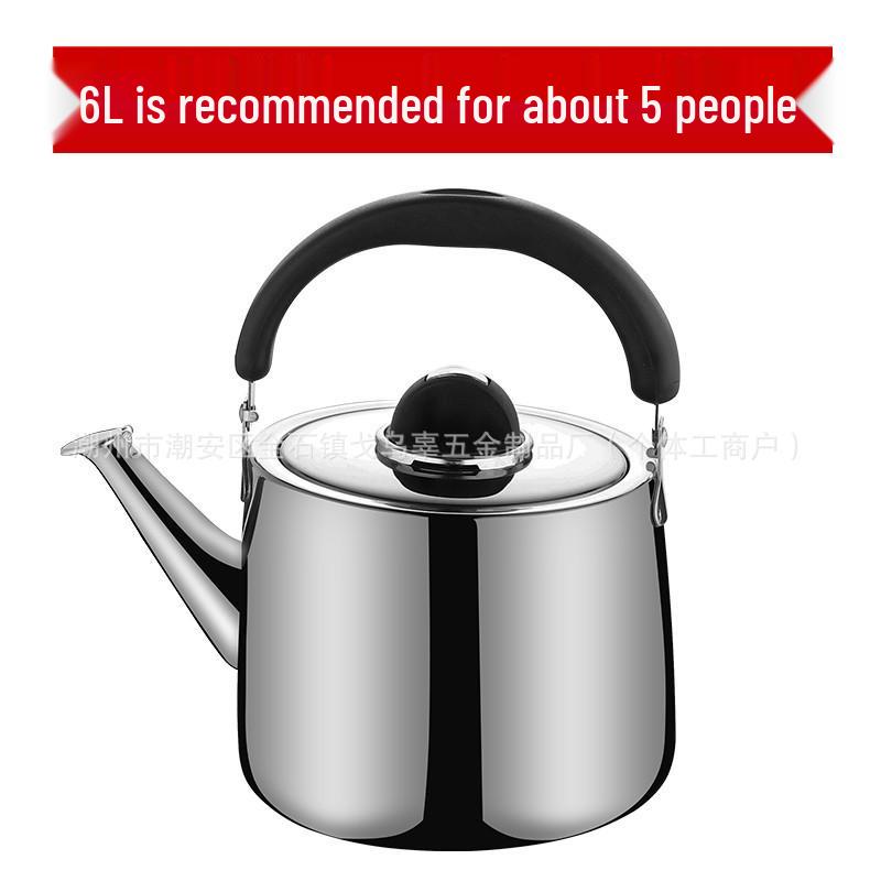 European Style Whistling Kettle - Thickened Stainless Steel for Induction and Gas Stoves, Angled Spout, Universal Design