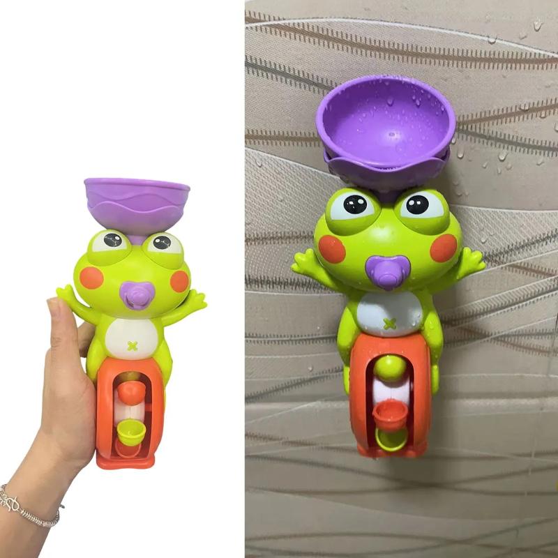Frog/ Bird Waterwheel Bath Toy For Children Kid Water Play Game In Shower Montessori Gift Spinner With Suction Cup Bathroom