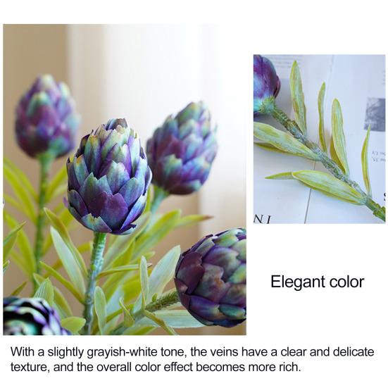 Artificial Artichokes Realistic Fake Protea Cynaroides Home Wedding Party Table Centerpiece Floral Arrangement Indoor Outdoor Faux Flower Decoration