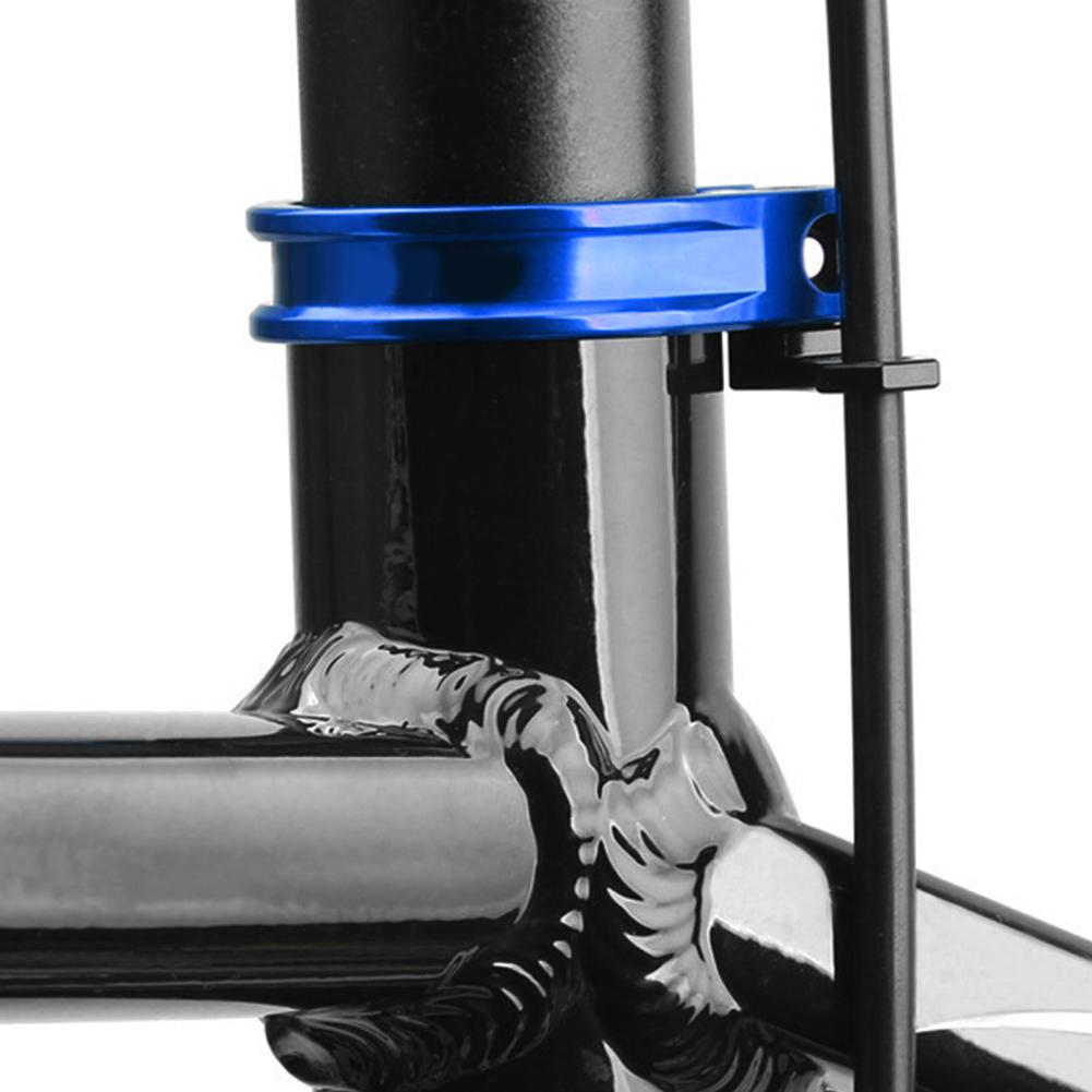 31.8 34.9mm Aluminum Alloy Ultralight Bike Seat Tube Lock Clip Bicycle Seatpost Clamp(Blue 31.8mm )