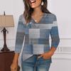 3/4 Sleeve Shirts For Women  Print Graphic Tees Blouses Casual Plus Size Basic Tops Pullover