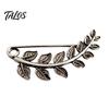 Plum Blossom Clothing Accessory Large Vintage Metal Brooch Pin, Bamboo Feather Flower Branch Safety Hat Pin Decorative for Coats Scarves Cardigans