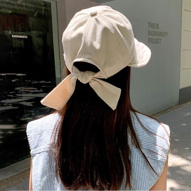 Bow Bucket Hat Women Big Brim Cotton Bowknot Fisherman Cap Korean Versatile Face Cover Visor Caps Spring Summer Anti-Uv Sun Hats
