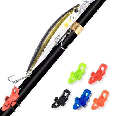 10 Stück Angelrute Haken Sicherer Halter Fischköder Köder Halter mit 3 Verschiedenen Gummiringen Angelruten Zubehör