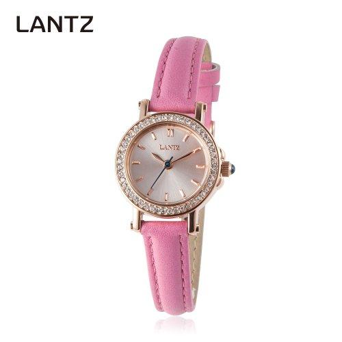 [Lantz] Lantz Women s Leather Band Watch_Pink LA-1215PK NONE