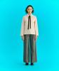 ERER Single Pleat Wide Slacks Gray