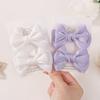 2pcs Elegant Solid Chiffon BowPonytail Hair Clips Baby Girls Hair Ornament Hairpin Barrettes