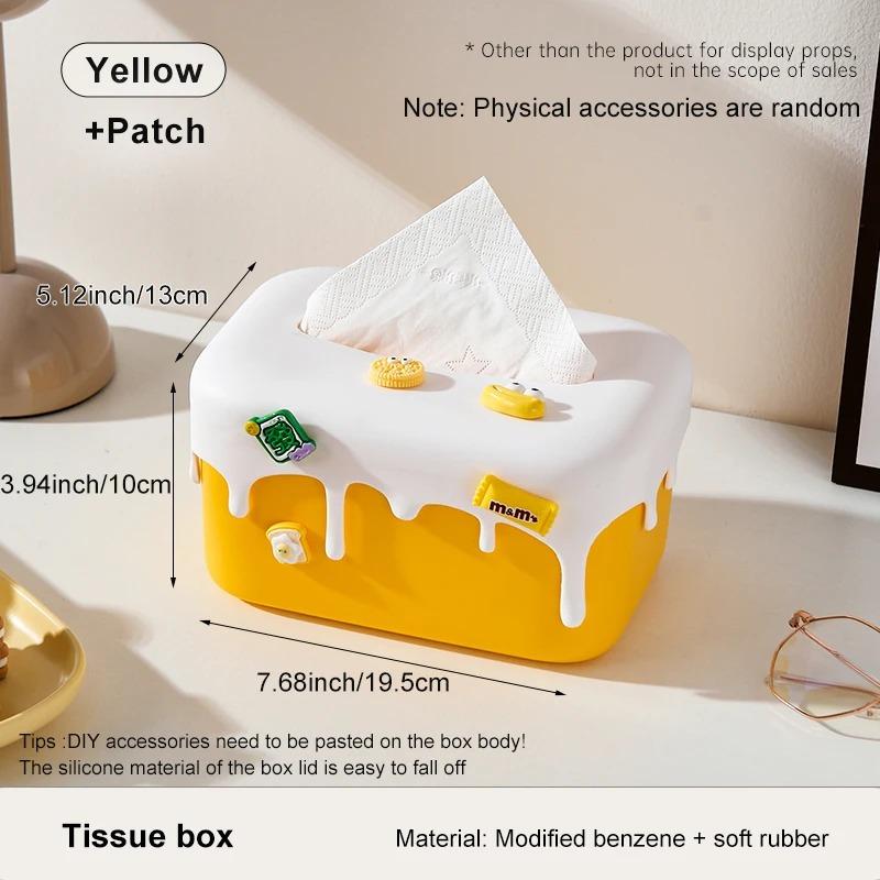 

1pcs Cream Cake Tissue Box Living Room High-grade Light Luxury Art Exquisite Creative Table Storage Paper Box