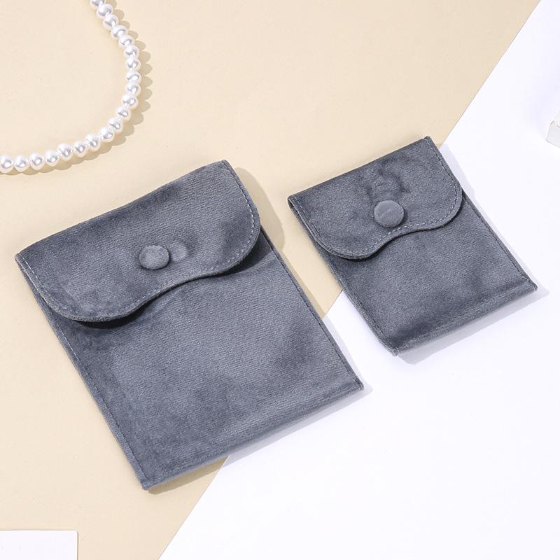 Velvet Jewelry Bag with Snap Button for Bracelets, Necklaces, Rings, and Accessories Storage