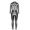 The Halloween Party White Bone Pattern 3D Print Sexy Bodysuits Women  Long Sleeve Cosplay New Jumpsuit 2024
