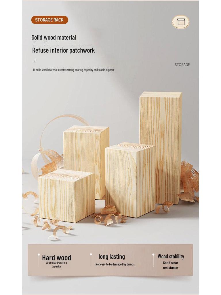 Solid Wood Wall-Mounted Bookshelf: Home Living Room Decor Shelf