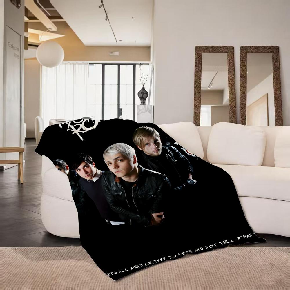 Band M MyChemicalRomance Throw Flannel Throw Blanket Suitable for Sofa Living Room Bedroom