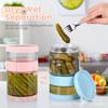Glass Pickle Jar Dry Wet Separation Pickle and Olive Jar Upside Down Kimchi Cucumber Container Hourglass Jar for Airtight Storag