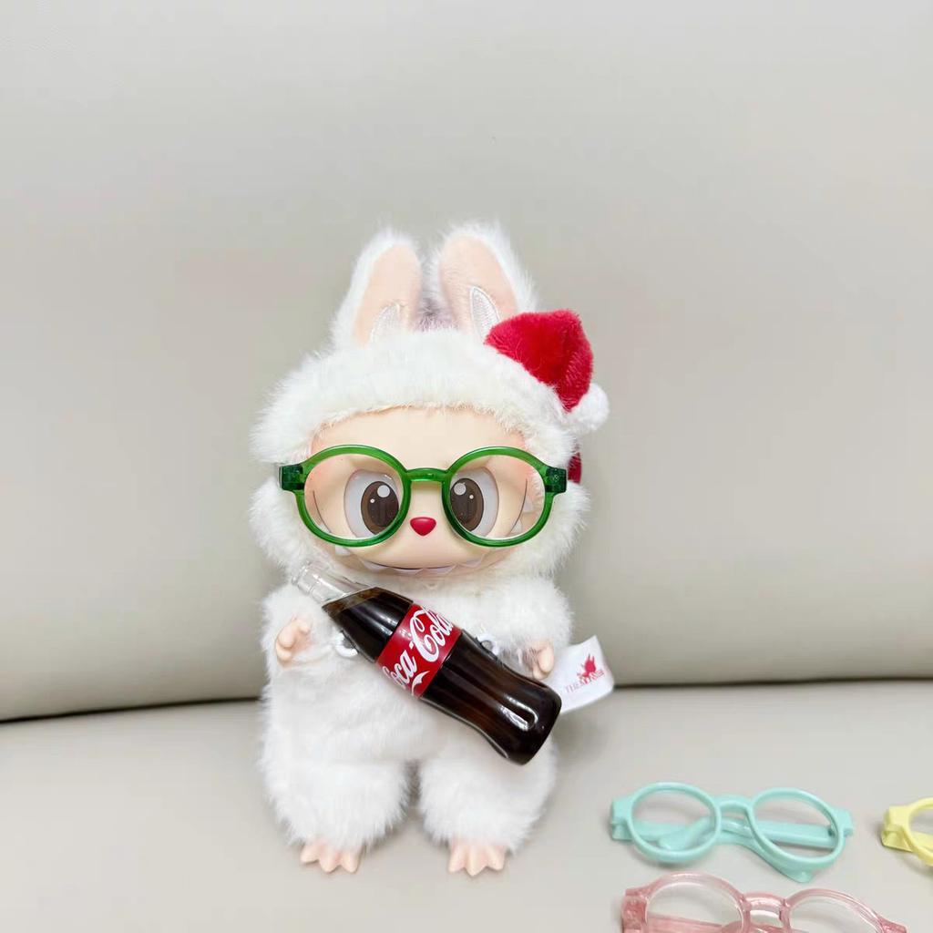 6.5cm Glasses for 10/15cm Labubu Dolls Glasses Cute Plastic Glasses Delicate Workmanship for Dolls Toy Glasses Accessories