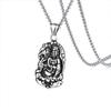 Stainless Steel Buddha Pendant Necklace, Vintage Faith Men'S Necklace