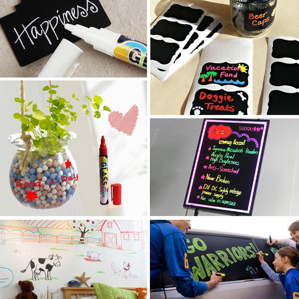 İşaretleyiciler Kara Tahta Silinebilir Tozsuz Su Bazlı Sıvı Islak Silme Kalemi 6mm 2ML
