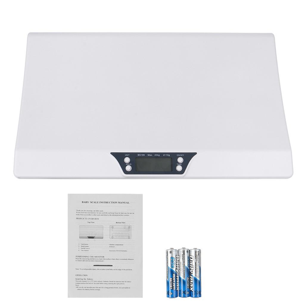 20kg Max Newborn Dog Cat Scales Multifunctional Smart Electronic Baby Weight Scale LED Display Household Measure Tool 21.65*13.19*1.78""