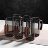 Tazza da tè con manico in vetro e legno – Tazza da caffè in borosilicato ad alta capacità