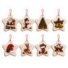 8-Piece Wooden 2D Flat Christmas Tree Ornament Set Holiday Party Decorations for Christmas