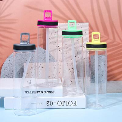 Buiten Waterfles met Rietje Sportflessen Lekdicht Milieuvriendelijk Kinderen School Met Deksel Wandelen Kamperen Plastic BPA-vrij