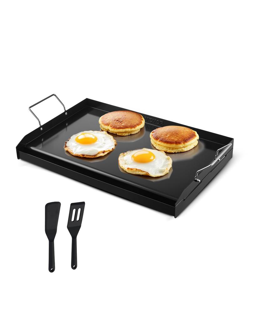 VEVOR Carbon Steel Griddle, 24x16 inch Universal Flat Top Rectangular Plate, Gas Grill Griddle for BBQ Grill, Teppanyaki