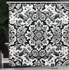 black and white shower curtain misty tall trees woodland natural landscape fabric bathroom decoration shower curtain with hook