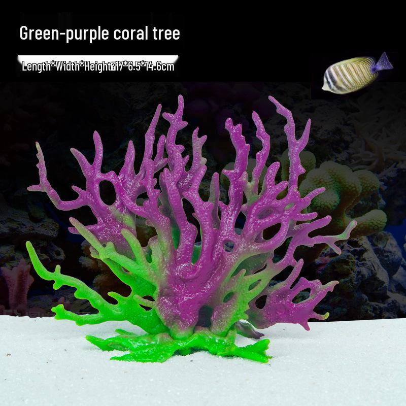 Aquarium Resin Coral Ornament Set: Simulated Coral Tree & Fish-Shrimp Hiding Decoration for Saltwater Tanks
