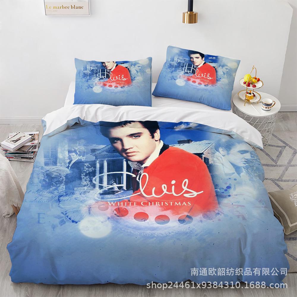 Größe 3D Digitaldruck Elvis Presley Heimtextil Quilt-Set Dreiteilig